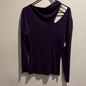 BCBGeneration Deep Purple Long Sleeve Top